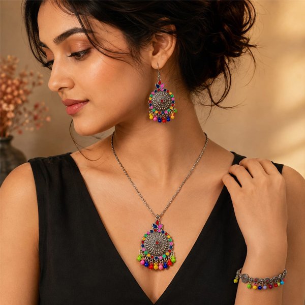 Rainbow-Bloom-Pendant-Set