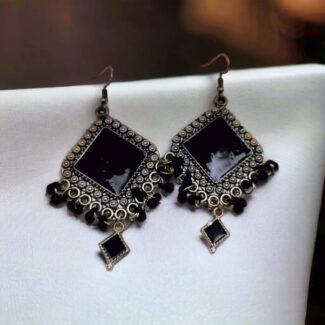 Black Diamond shape Earrings