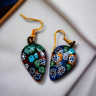 Glass Tear Drop Earrings