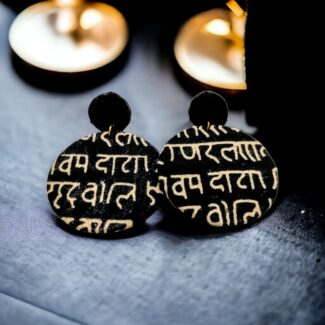 Black Handpainted Earrings