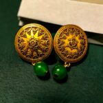 Handmade Oxidised Floral Stud Earrings