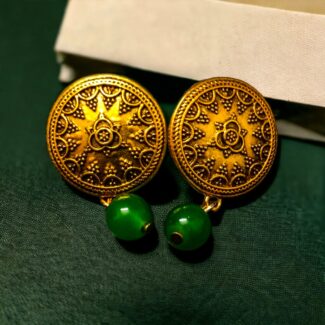 Handmade Oxidised Floral Stud Earrings