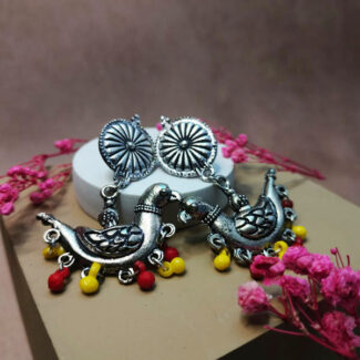 Handmade Oxidized Beaded Earrings