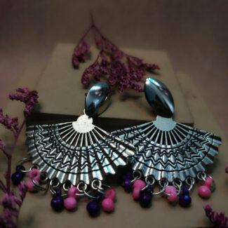 Handmade Beaded Fan Earrings
