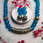 Blue Beaded Necklace Set