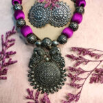 Handmade Oxidised Silk Thread Necklace