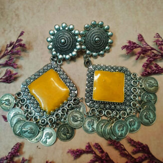 Square Yellow Earrings
