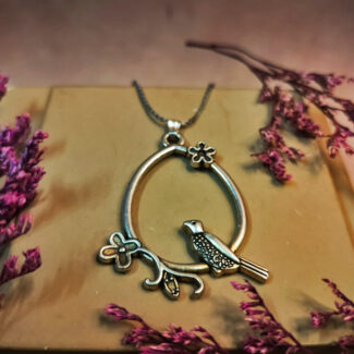 Minimal Bird Cherry Blossom Pendant