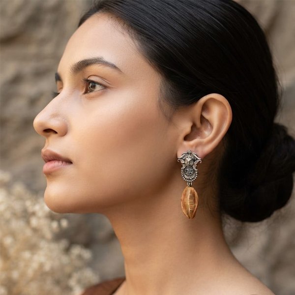 Durga-Cowrie-Clay-Earrings