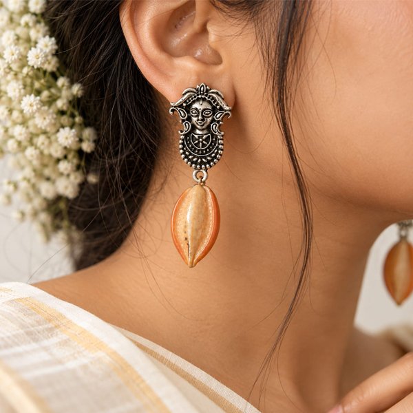 Durga-Cowrie-Clay-Earrings