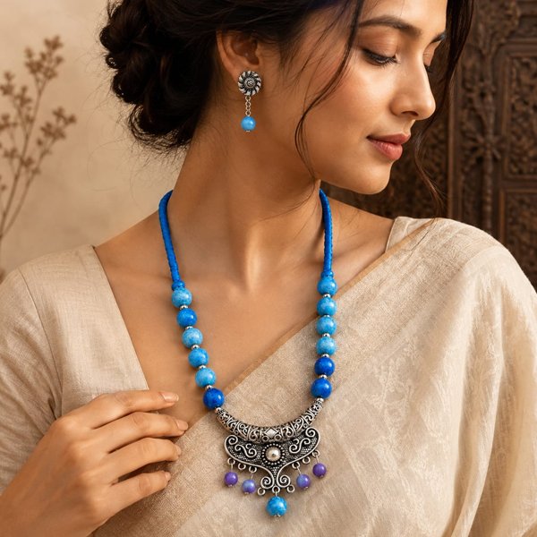 Indigo-Clay-Beaded-Necklace-Set